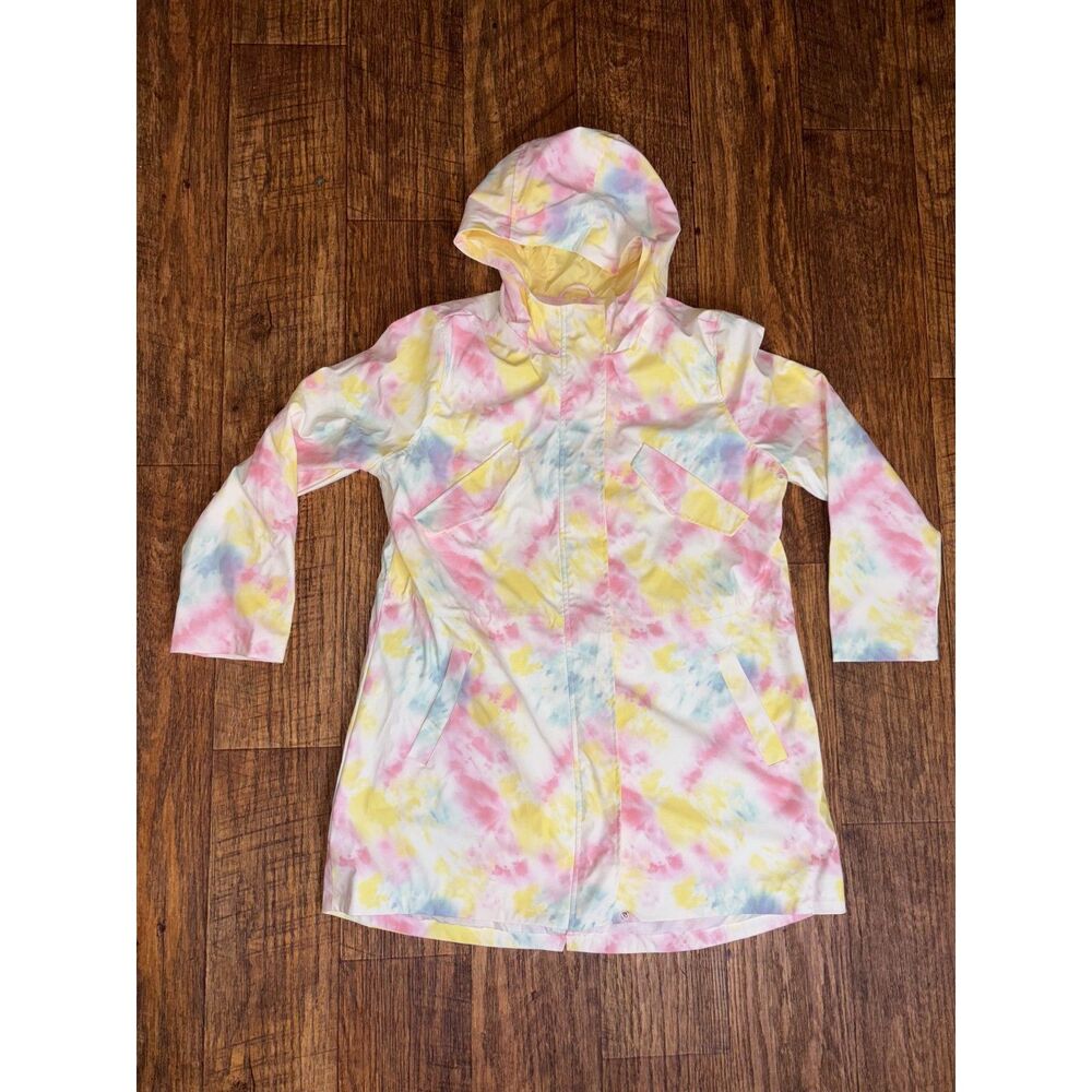 Urban Republic Women's Pastel Tie Dye Hooded Raincoat Size L NWT